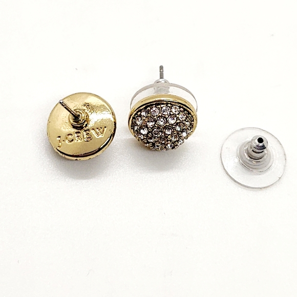Elegant Gold and Silver Stud Earrings - Picture 3 of 7